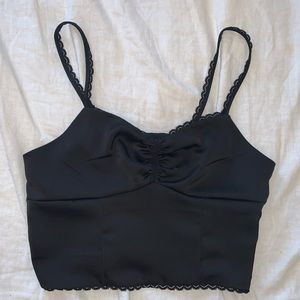 pacsun lace silk crop top